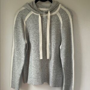 Lou & Grey Heather Gray and Cream Turtleneck Sweater size MP